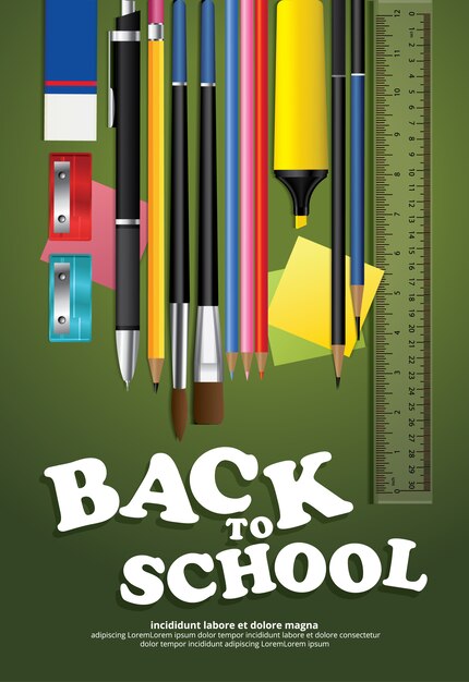 Poster Back to School Design Template Illustration