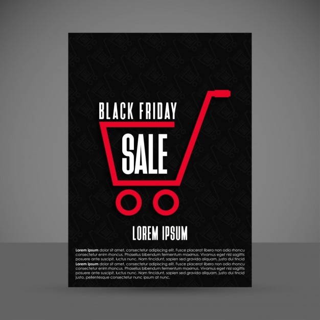 Free vector poster for black friday decorated with a shopping cart