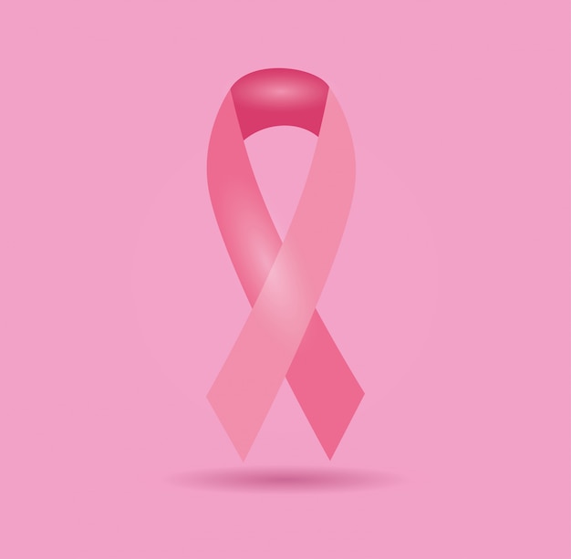 Poster breast cancer with ribbon