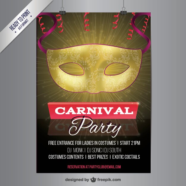 Poster per festa di carnevale