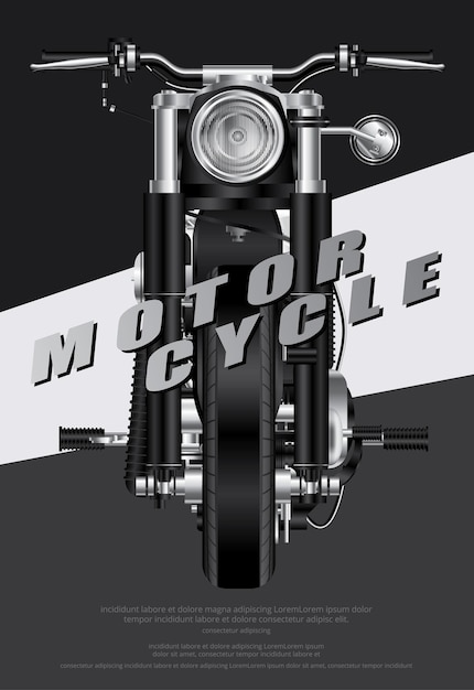 Vettore gratuito poster chopper moto isolato illustrazione vettoriale