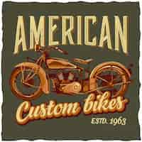 Free vector poster of classic motorcycle