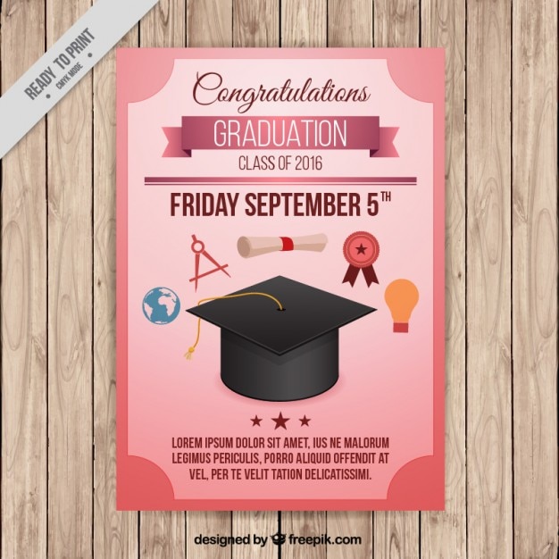 Vettore gratuito poster per laurea