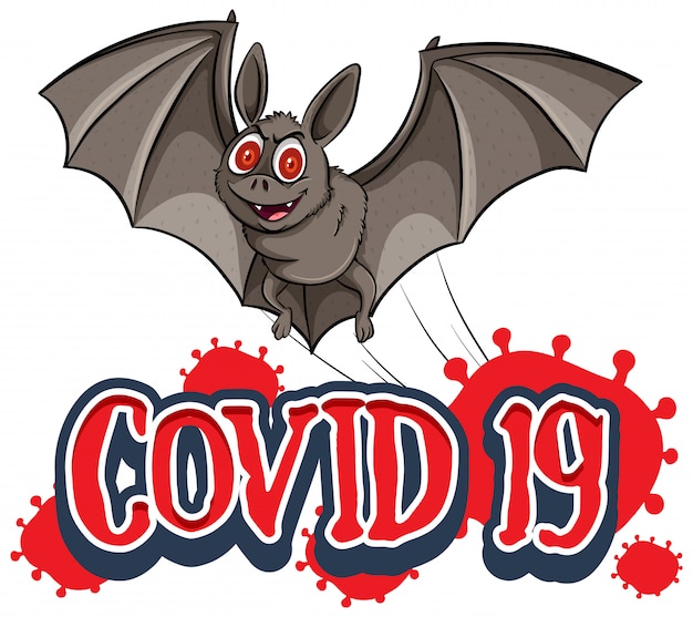 Poster design for coronavirus theme with wild bat