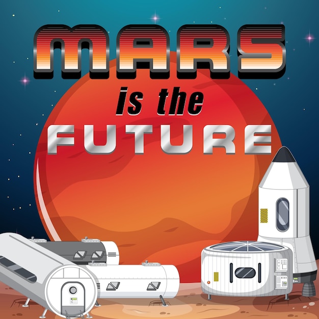 Poster design of mars is the future