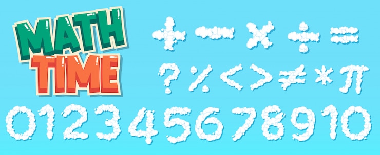 Free Vector poster design for math with numbers and signs