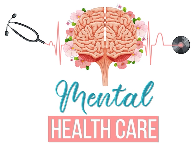 Free vector poster design for mental health care