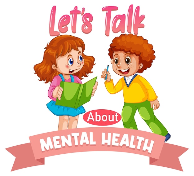 소년과 소녀와 정신 건강을 위한 포스터 디자인