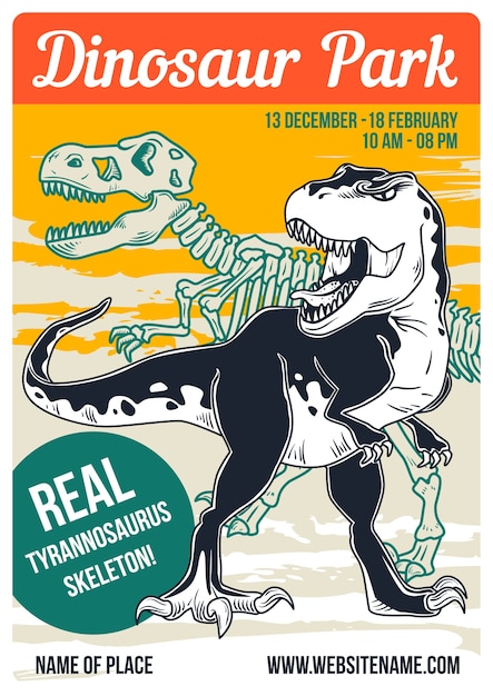 Premium Vector  Dinosaur t-rex run and beast wild monster in the dark night