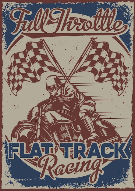 Poster Design: Racer with Flags – Free Vector Download