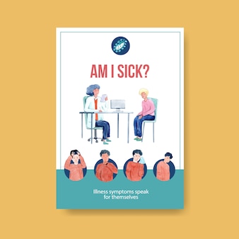 질병 및 건강 관리에 대한 정보가 담긴 포스터 디자인