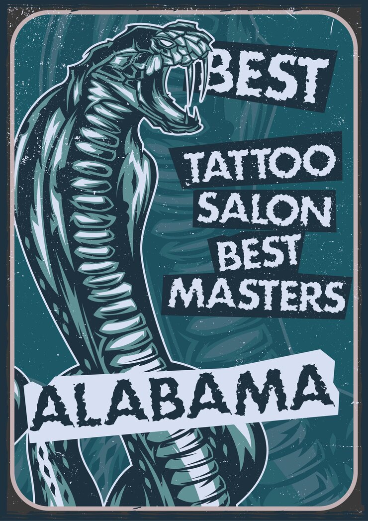 Free Vector poster design with snake