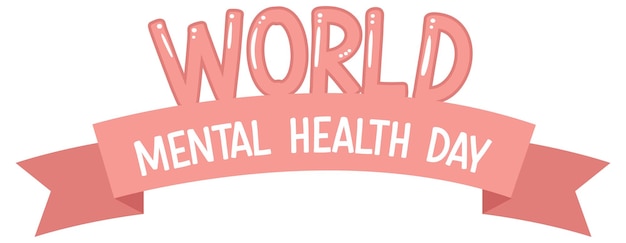 Poster design with word world mental health day
