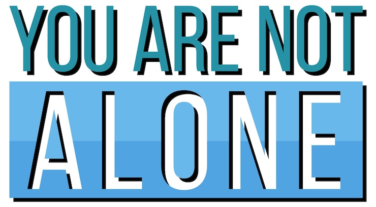 मुफ़्त वेक्टर poster design with word you are not alone