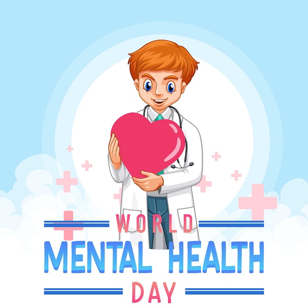 Free vector poster design for world mental health day