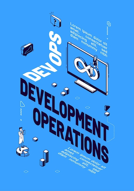 Free vector poster of devops development operations