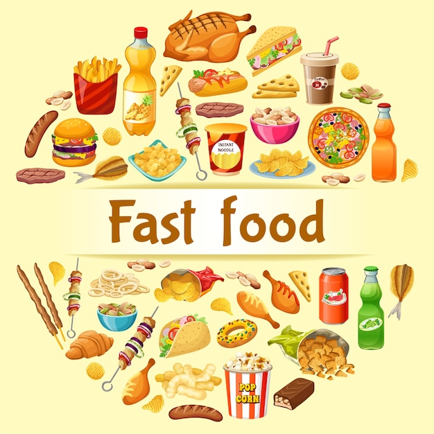 Free vector poster fast food.