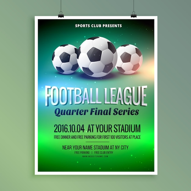 Free vector poster for the football league