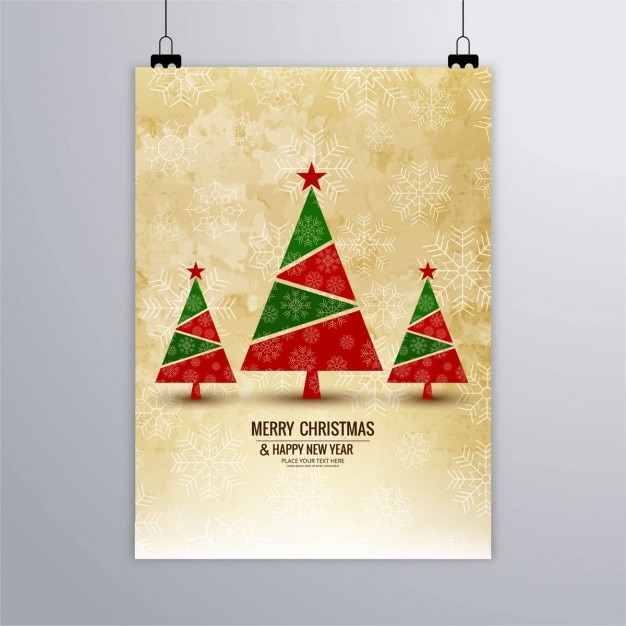 Poster of geometric christmas trees