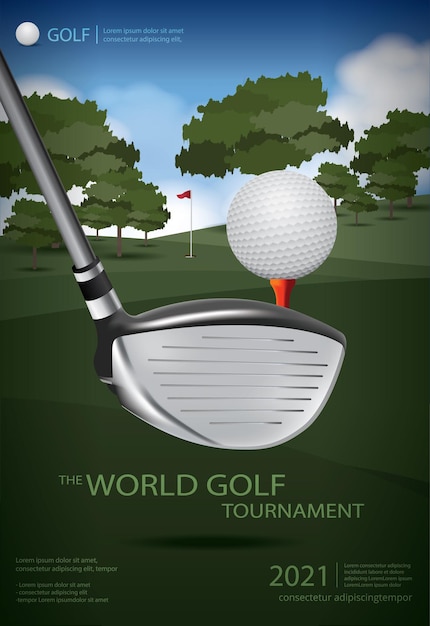 Free vector poster golf champion poster template