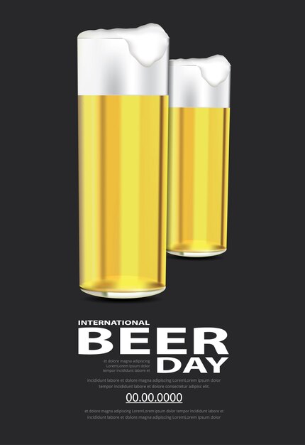 Poster International Beer day Template Design Illustration