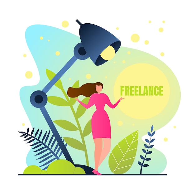 Poster is written freelance, girl works at home.