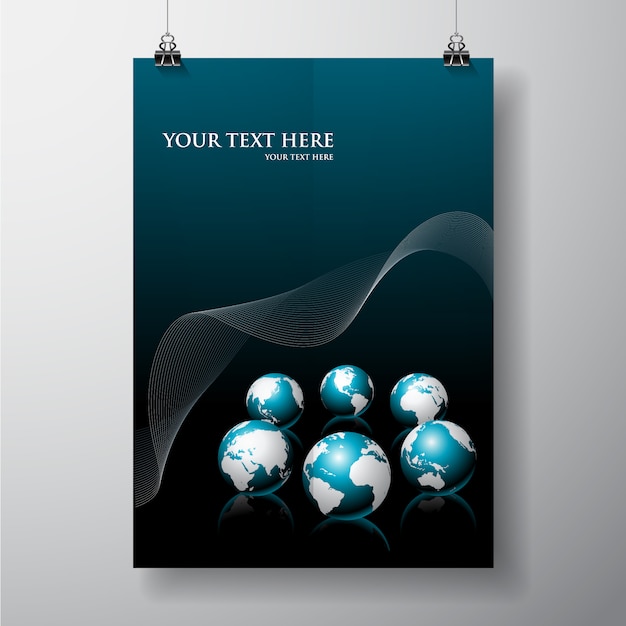 Free vector poster mock up design