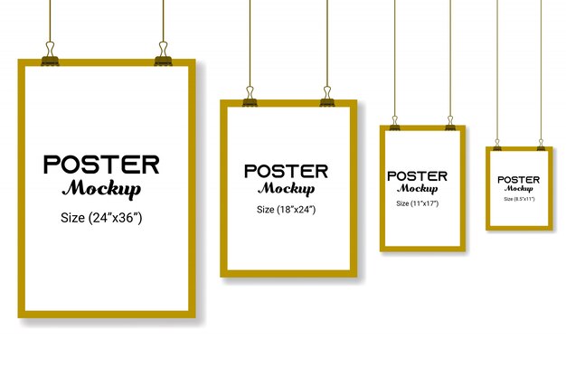 Download Premium Vector Poster Mockup Template