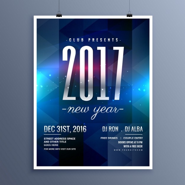 2017 anno nuovo volantino invito a una festa