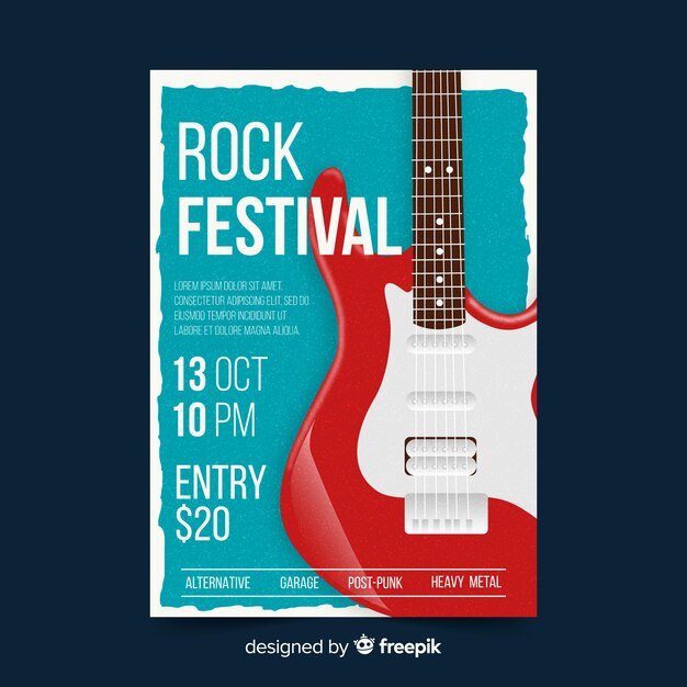 Poster retro music template