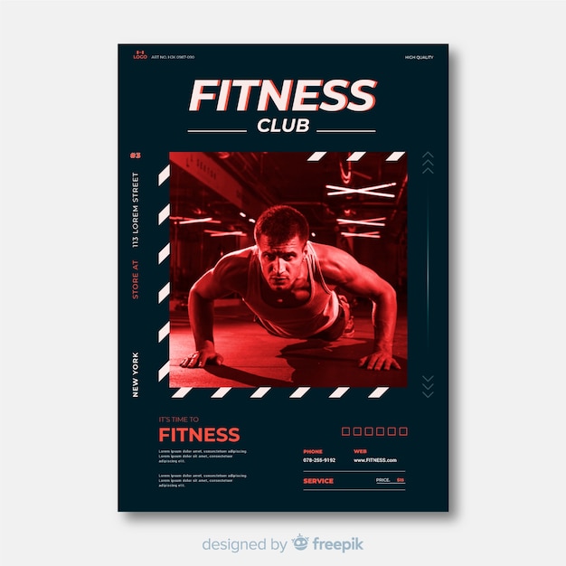 Poster sport template with photo