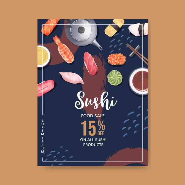 寿司レストランのポスター
