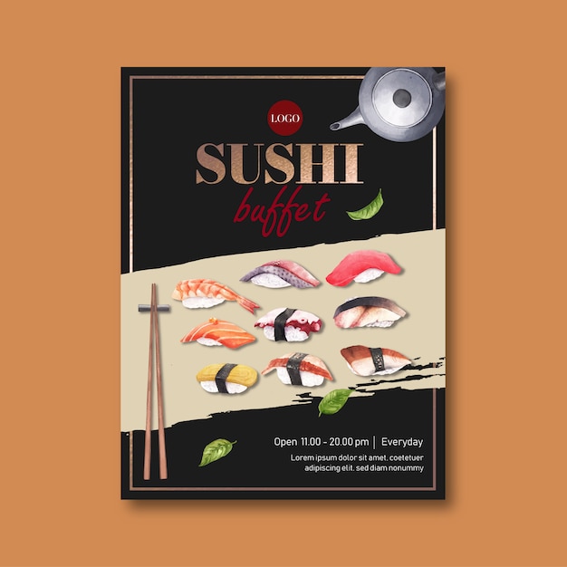 Poster of sushi restaurant