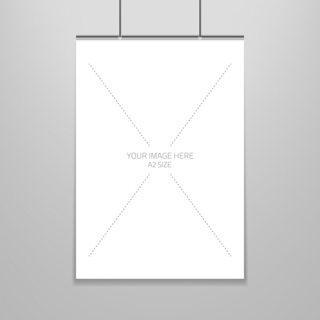 poster template of a blank paper sheet in frame