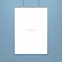 Free vector poster template of a blank paper sheet in frame