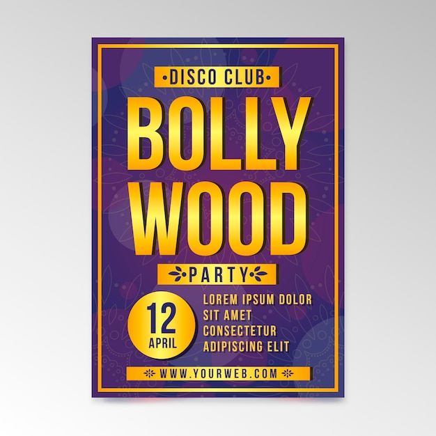 Poster template for bollywood party theme