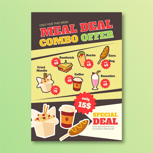 Poster template for combo meals