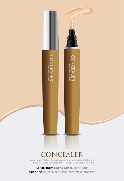 Poster Template Design Concealer with Package Illustration