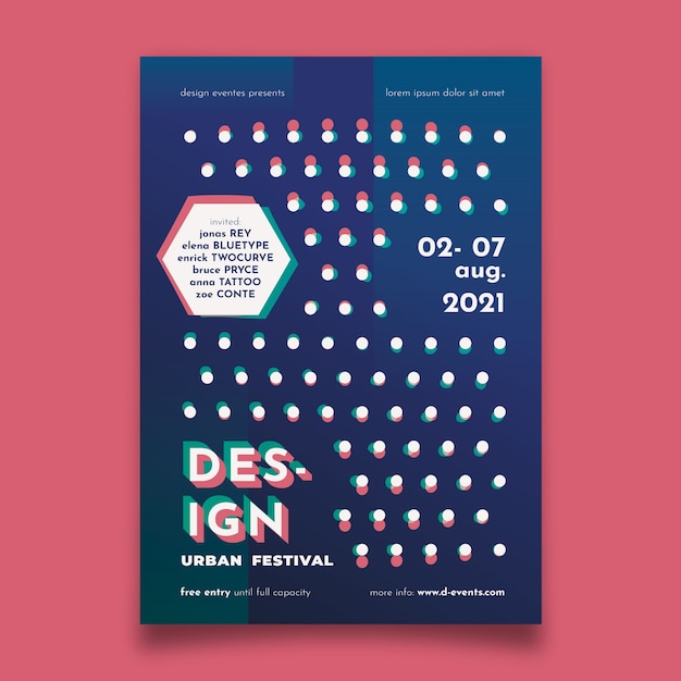 Free vector poster template festival design