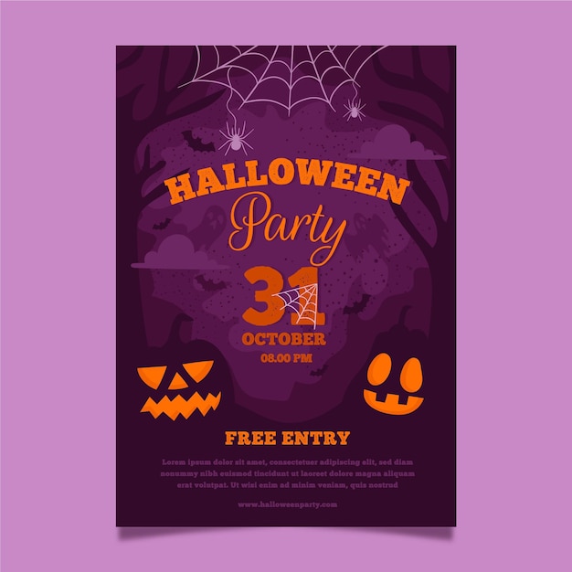 Free vector poster template for halloween event