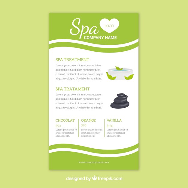 Poster template for a spa center