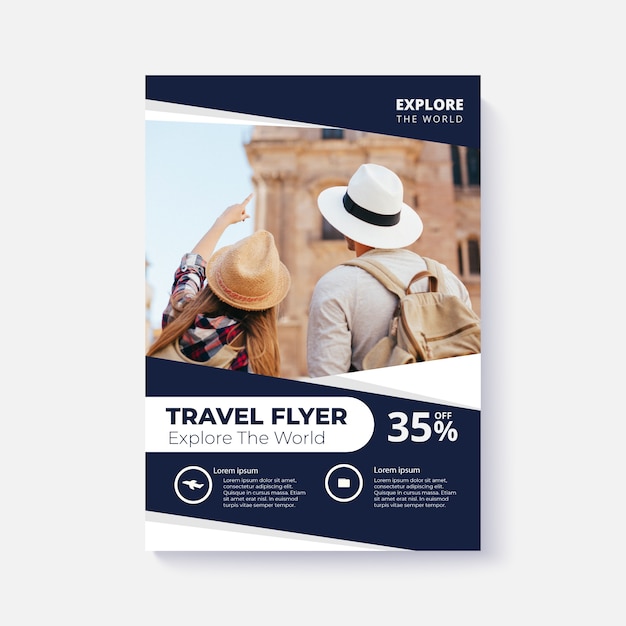 Poster template for travel with photo