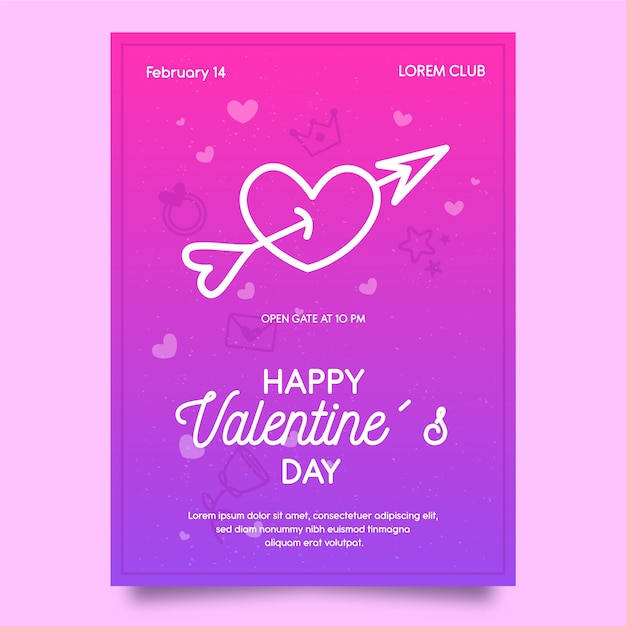 Free vector poster template for valentine day