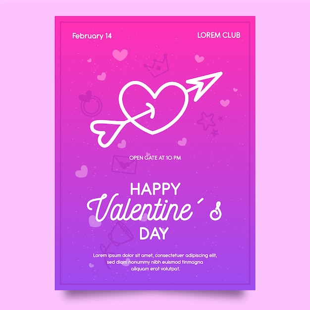 Modello di poster per san valentino