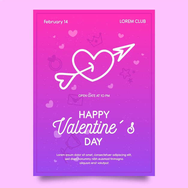 Poster template for valentine day