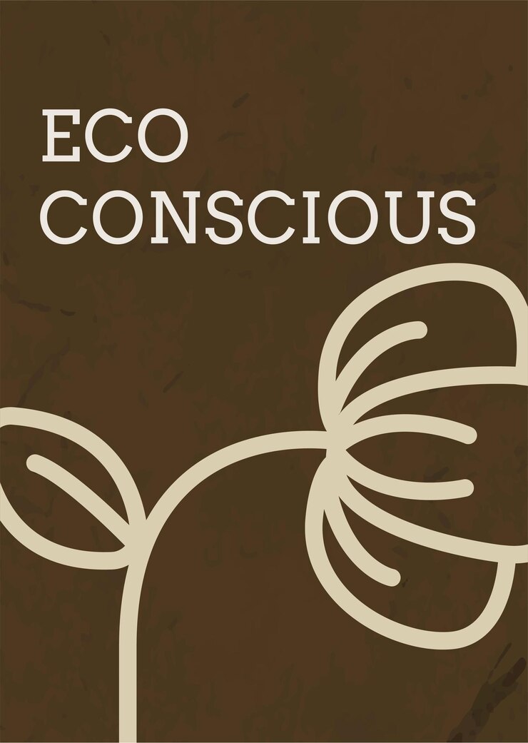 Free Vector poster template vector with eco conscious text in earth tone