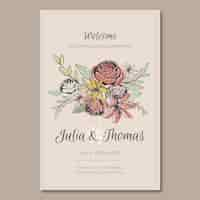 Free vector poster template for wedding