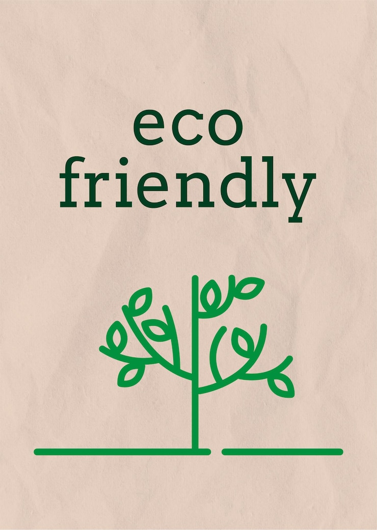 Free Vector poster template  with eco friendly text in earth tone