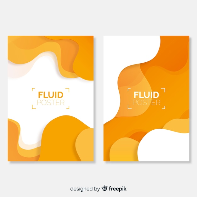 Free vector poster template with fluid shapes