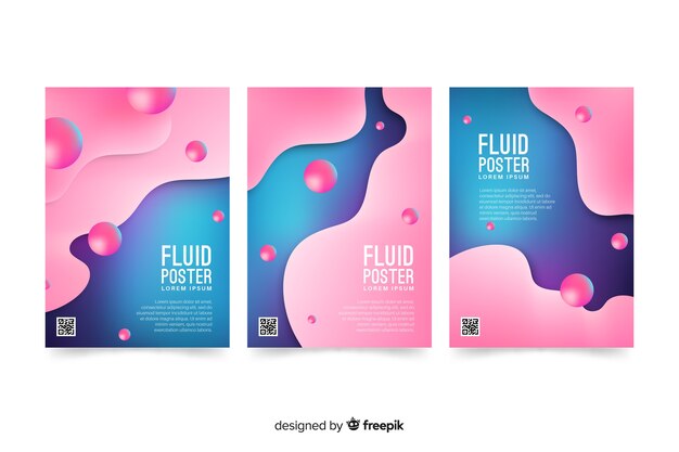 Poster template with fluid shapes